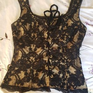 Vintage lace up corset top